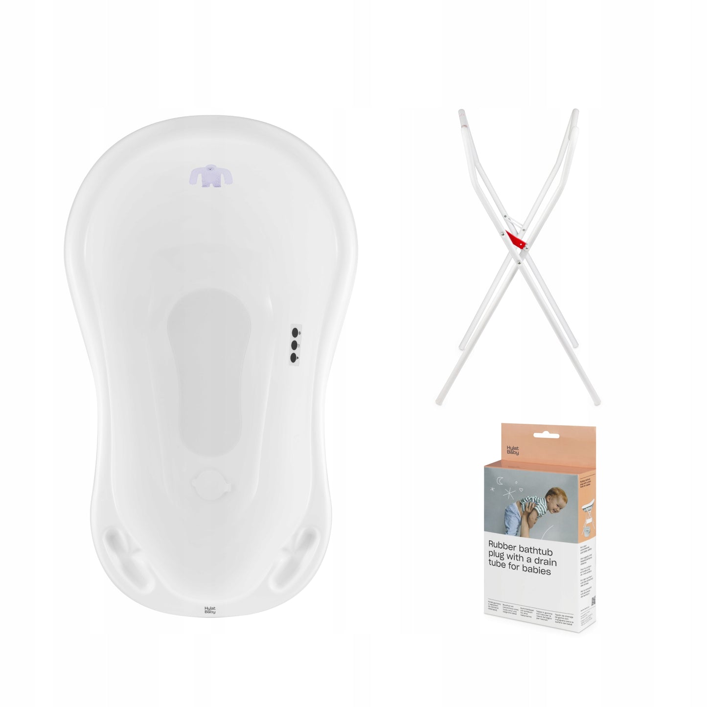 Hylat Baby vanička 84 cm - set se stojánkem, teploměrem a výpustí - bílá YETI