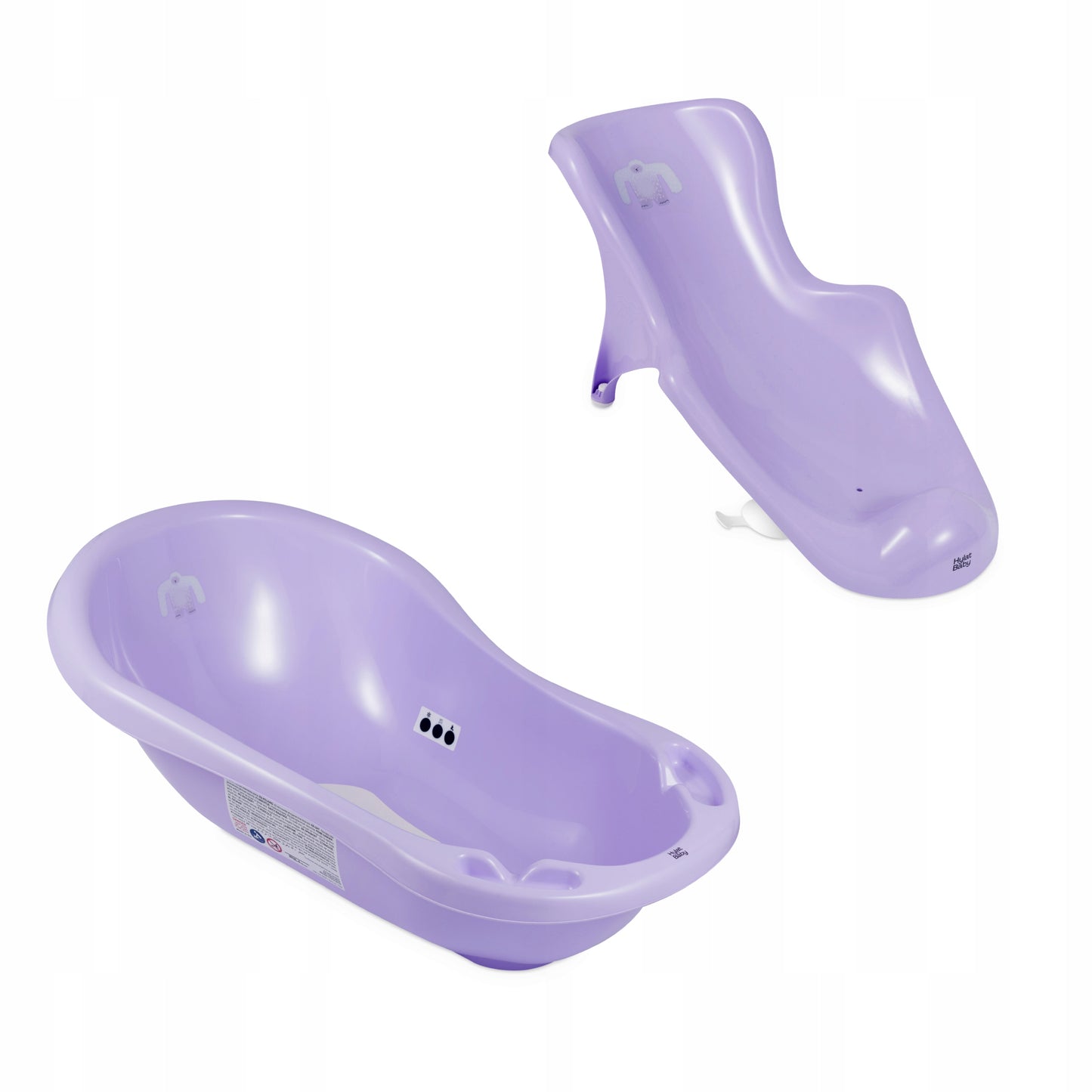 Wanienka z fotelikiem, matą, odpływem i termometrem Hylat Baby - fioletowa YETI