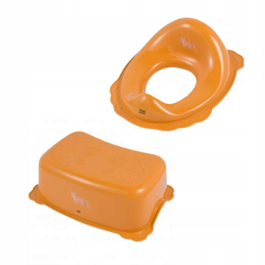 Nakładka na sedes do toalety + podnóżek - musztardowy FOX