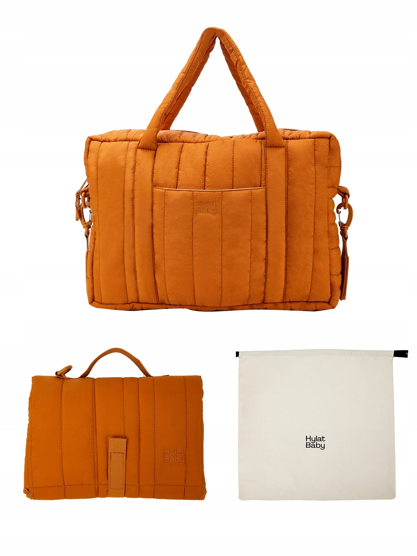 Zestaw - torba i organizer dla mam + przewijak + pokrowiec Hylat Baby - brązowa